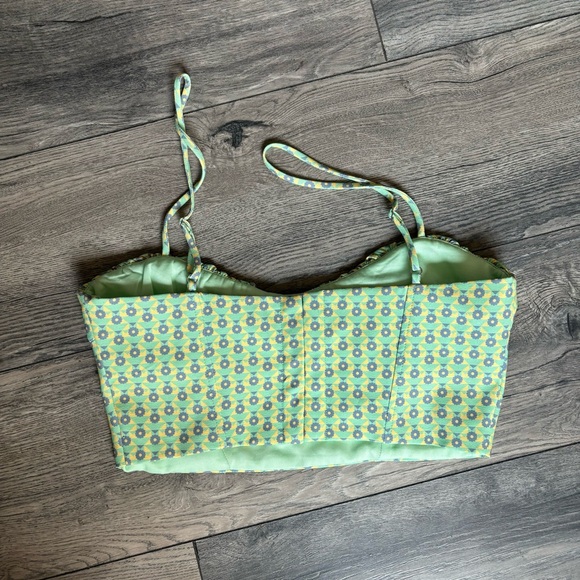 Zara floral geometric print crop top size medium NWT - Picture 7 of 7